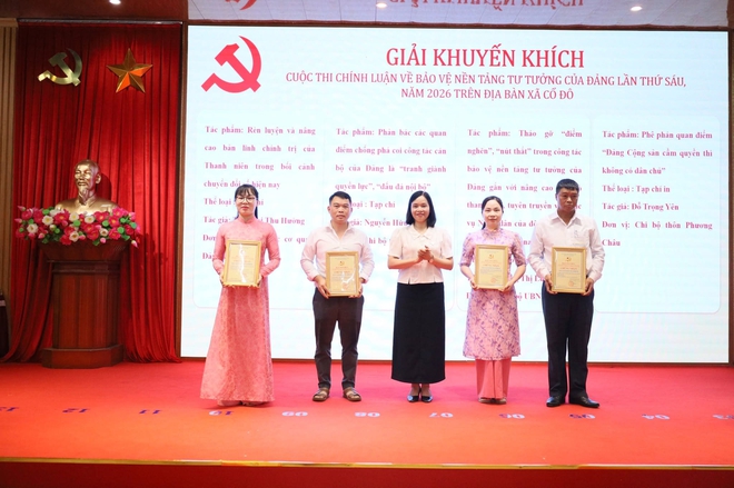ĐẢNG ỦY XÃ CỔ ĐÔ TỔ CHỨC TỔNG KẾT VÀ TRAO GIẢI CUỘC THI CHÍNH LUẬN VỀ BẢO VỆ NỀN TẢNG TƯ TƯỞNG CỦA ĐẢNG LẦN THỨ SÁU NĂM 2026- Ảnh 5.