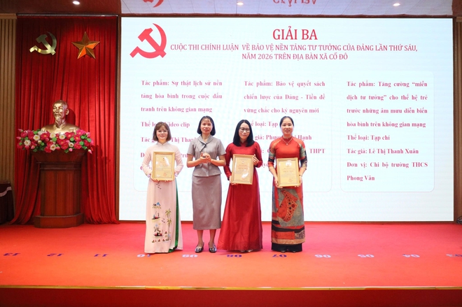 ĐẢNG ỦY XÃ CỔ ĐÔ TỔ CHỨC TỔNG KẾT VÀ TRAO GIẢI CUỘC THI CHÍNH LUẬN VỀ BẢO VỆ NỀN TẢNG TƯ TƯỞNG CỦA ĐẢNG LẦN THỨ SÁU NĂM 2026- Ảnh 4.