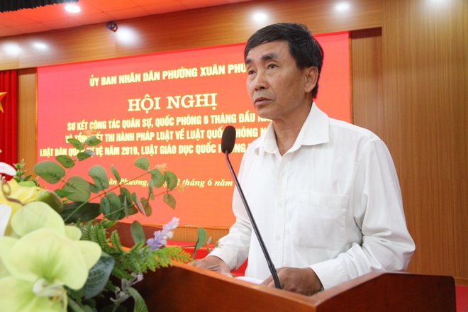 Phường Xuân Phương tổ chức hội nghị sơ kết công tác quốc phòng địa phương 6 tháng đầu năm 2026- Ảnh 3.