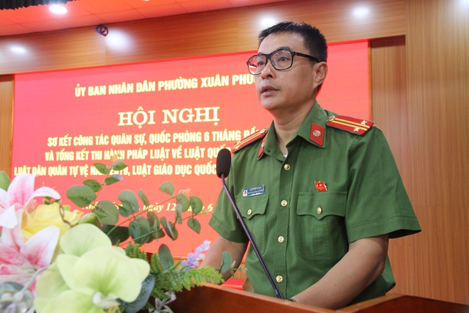 Phường Xuân Phương tổ chức hội nghị sơ kết công tác quốc phòng địa phương 6 tháng đầu năm 2026- Ảnh 4.