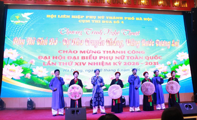 Sôi nổi chương trình nghệ thuật chào mừng thành công Đại hội đại biểu Phụ nữ toàn quốc lần thứ XIV của Hội LHPN Cụm thi đua số 4 - Ảnh 2.