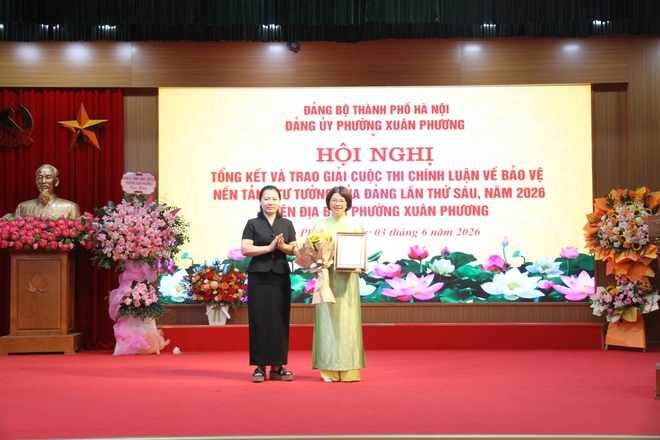 Phường Xuân Phương tổng kết và trao giải Cuộc thi chính luận về bảo vệ nền tảng tư tưởng của Đảng lần thứ Sáu năm 2026- Ảnh 7.