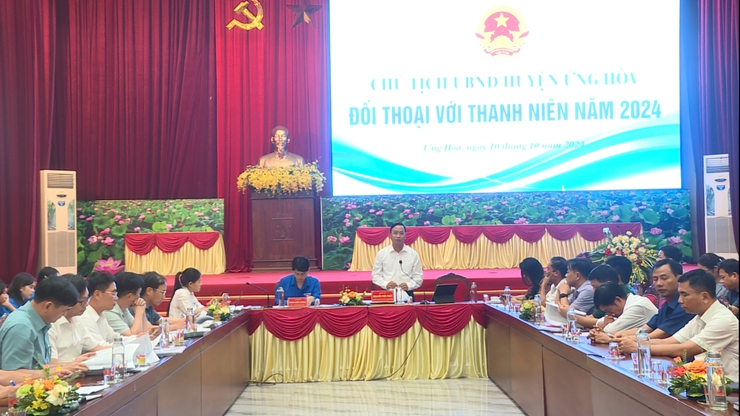 Đối thoại giữa đồng chí Chủ tịch UBND huyện với thanh niên năm 2024- Ảnh 5.