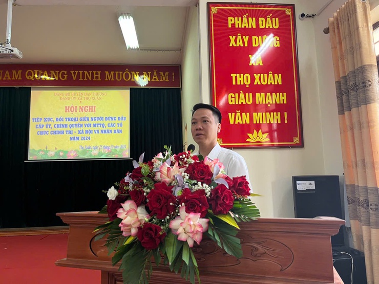 Thọ Xuân tổ chức hội nghị đối thoại giữ người đứng đầu cấp ủy với MTTQ, các tổ chức CTXH và nhân dân năm 2024- Ảnh 1.