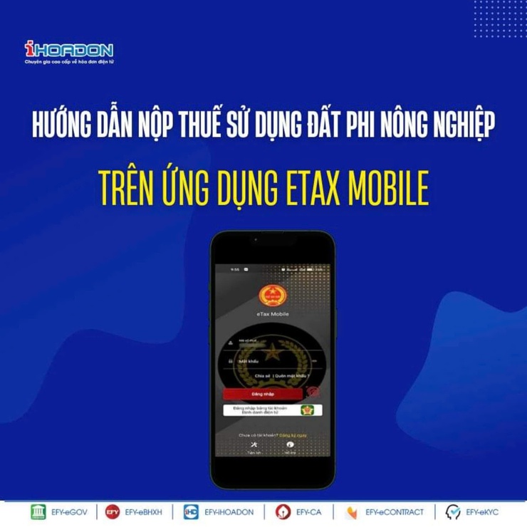 Thông báo của UBND phường Định Công về việc cài đặt, nộp thuế sử dụng đất phi nông nghiệp bằng phương thức điện tử qua Etax mobile- Ảnh 2.