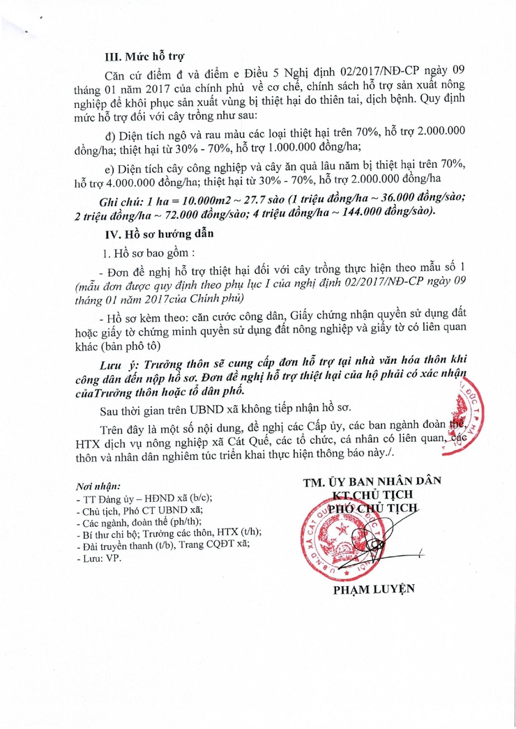 THÔNG BÁO
Về việc rà soát, lập hồ sơ đề nghị hỗ trợ sản xuất nông nghiệp do ảnh hưởng của cơn bão số 3 (Yagi)- Ảnh 2.