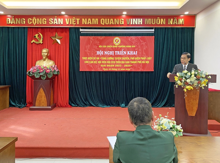 HỘI CỰU CHIẾN BINH TỔ CHỨC HỘI NGHỊ TUYÊN TRUYỀN, PHỔ BIẾN PHÁP LUẬT ĐẾN CÁN BỘ, HỘI VIÊN THEO ĐỀ ÁN "TĂNG CƯỜNG TUYÊN TRUYỀN, PHỔ BIẾN PHÁP LUẬT ĐẾN CÁN BỘ, HỘI VIÊN HỘI CCB TRÊN ĐỊA BÀN THÀNH PHỐ HÀ NỘI GIAI ĐOẠN 2023 – 2025- Ảnh 2.