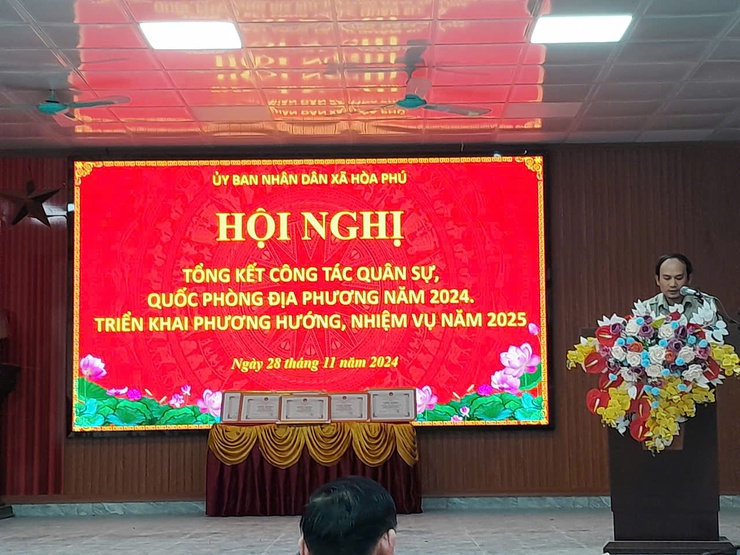 Xã Hòa Phú tổ chức tổng kết công tác Quân sự - Quốc phòng năm 2024, triển khai nhiệm vụ 2025- Ảnh 4.