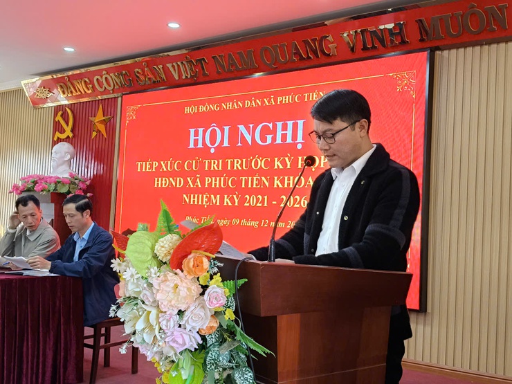 XÃ PHÚC TIẾN TIẾP XÚC CỬ TRI TRƯỚC KỲ HỌP THỨ 11 HĐND KHOÁ XXII, NHIỆM KỲ 2021-2026
- Ảnh 2.