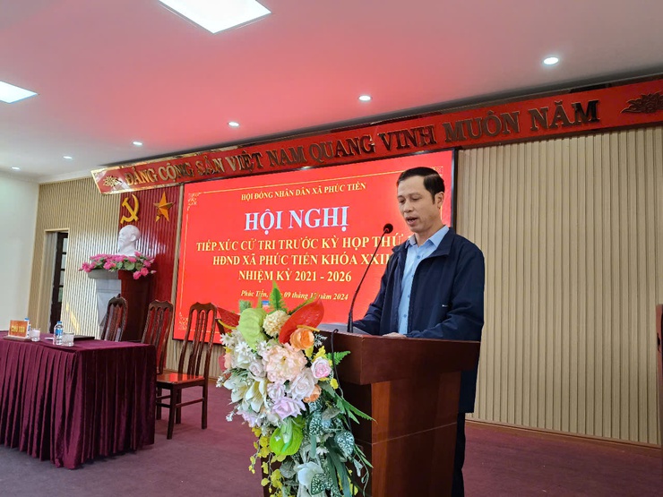 XÃ PHÚC TIẾN TIẾP XÚC CỬ TRI TRƯỚC KỲ HỌP THỨ 11 HĐND KHOÁ XXII, NHIỆM KỲ 2021-2026
- Ảnh 1.