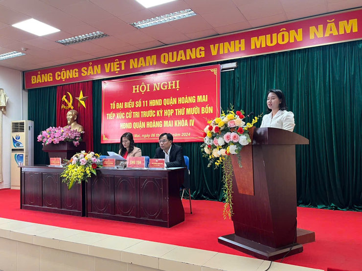 Đại biểu HĐND quận Hoàng Mai Tổ đại biểu số 11 tiếp xúc cử tri trước kỳ họp thứ Mười bốn HĐND Quận khóa  IV, nhiệm kỳ 2021-2026.
- Ảnh 2.