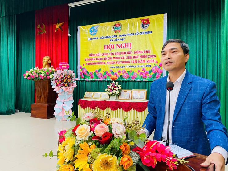 HỘI NÔNG DÂN - PHỤ NỮ VÀ ĐOÀN THANH NIÊN XÃ LIÊN BẠT PHỐI HỢP TỔ CHỨC HỘI NGHỊ TỔNG KẾT CÔNG TÁC HỘI, ĐOÀN, ĐỘI NĂM 2024. TRIỂN KHAI PHƯƠNG HƯỚNG, NHIỆM VỤ NĂM 2025- Ảnh 3.