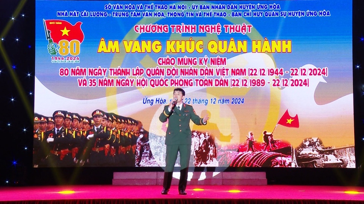 Hào hùng chương trình Nghệ thuật “Âm vang khúc quân hành” chào mừng 80 năm thành lập Quân đội nhân dân Việt Nam và 35 năm Ngày hội quốc phòng toàn dân- Ảnh 15.
