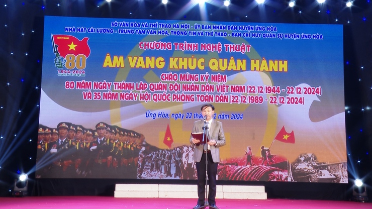 Hào hùng chương trình Nghệ thuật “Âm vang khúc quân hành” chào mừng 80 năm thành lập Quân đội nhân dân Việt Nam và 35 năm Ngày hội quốc phòng toàn dân- Ảnh 2.