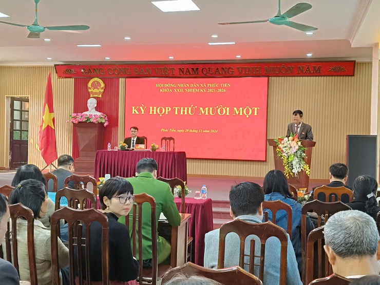 HỘI ĐỒNG NHÂN DÂN XÃ PHÚC TIẾN TỔ CHỨC KỲ HỌP THỨ MƯỜI MỘT, KHÓA XXII, NHIỆM KỲ 2016-2021- Ảnh 1.