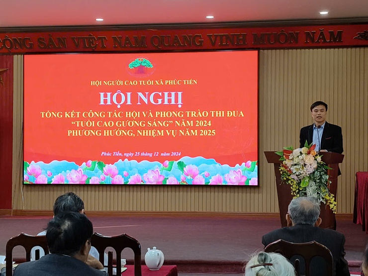 Hội người cao tuổi xã Phúc Tiến tổng kết công tác hội và phong trào “Tuổi cao gương sáng” năm 2024, triển khai phương hướng nhiệm vụ năm 2025.- Ảnh 3.
