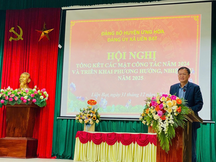 ĐẢNG ỦY XÃ LIÊN BẠT TỔ CHỨC HỘI NGHỊ TỔNG KẾT CÁC MẶT CÔNG TÁC NĂM 2024 VÀ TRIỂN KHAI PHƯƠNG HƯỚNG NHIỆM VỤ NĂM 2025.- Ảnh 6.