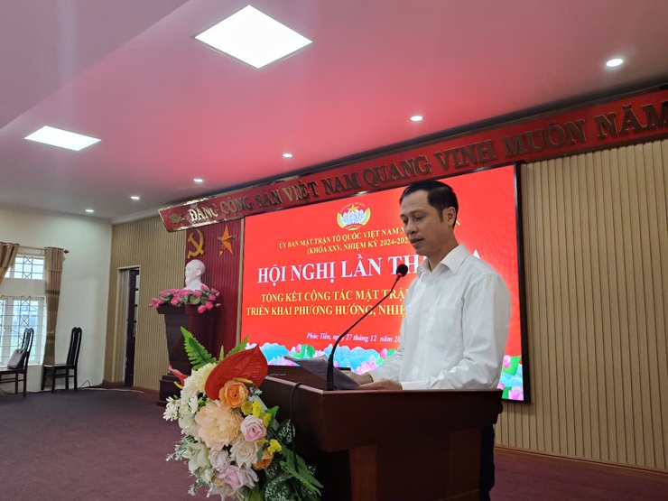 Ủy ban Mặt trận Tổ quốc xã Phúc Tiến tổ chức hội nghị lần thứ Ba và tổng kết  công tác hoạt động mặt trận năm 2024, triển khai nhiệm vụ năm 2025..- Ảnh 1.