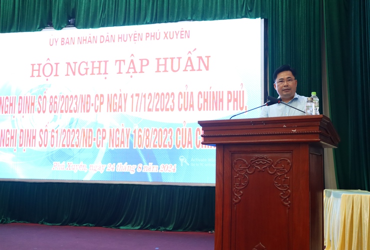 Phú Xuyên tổ chức hội nghị tập huấn Nghị định số 86 và Nghị định số 61 năm 2023 của Chính phủ- Ảnh 1.