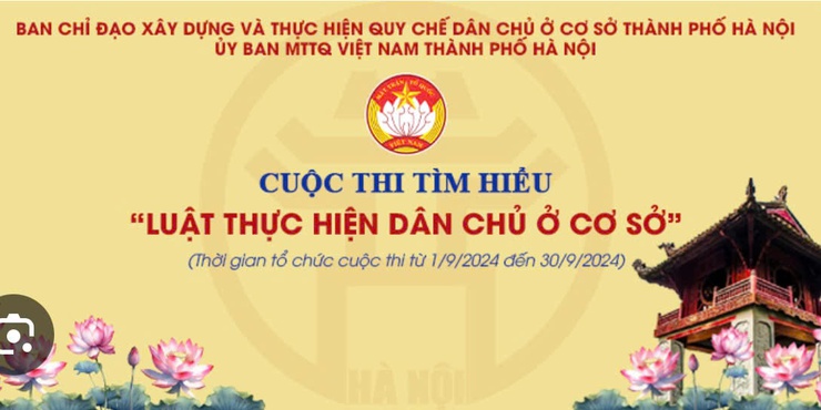 UBMTTQ VIỆT NAM THÀNH PHỐ HÀ NỘI PHÁT ĐỘNG CUỘC THI TÌM HIỂU "LUẬT THỰC HIỆN DÂN CHỦ Ở CƠ SỞ"- Ảnh 1.