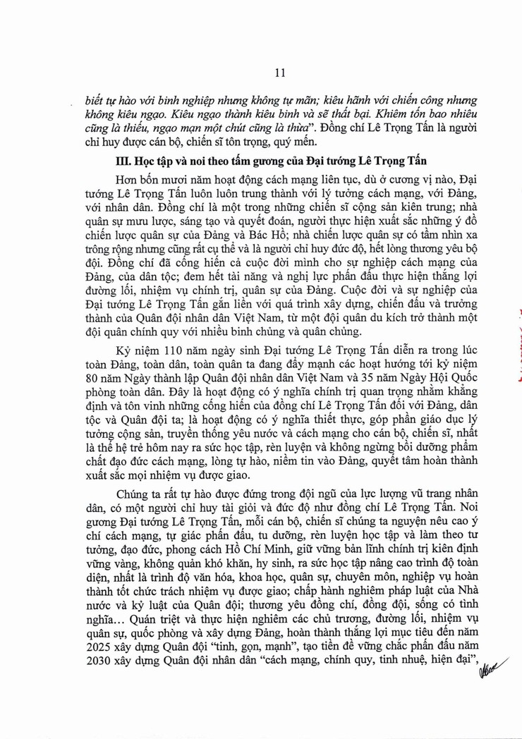 Kỷ niệm 110 năm ngày sinh Đại tương Lê Trọng Tấn (01/10/1914 – 01/10/2024)- Ảnh 14.