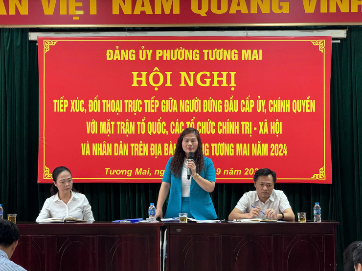 Phường Tương Mai tổ chức Hội nghị tiếp xúc đối thoại trực tiếp giữa người đứng đầu cấp ủy, chính quyền với MTTQ, các tổ chức CT-XH và nhân dân trên địa bàn phường năm 2024- Ảnh 2.