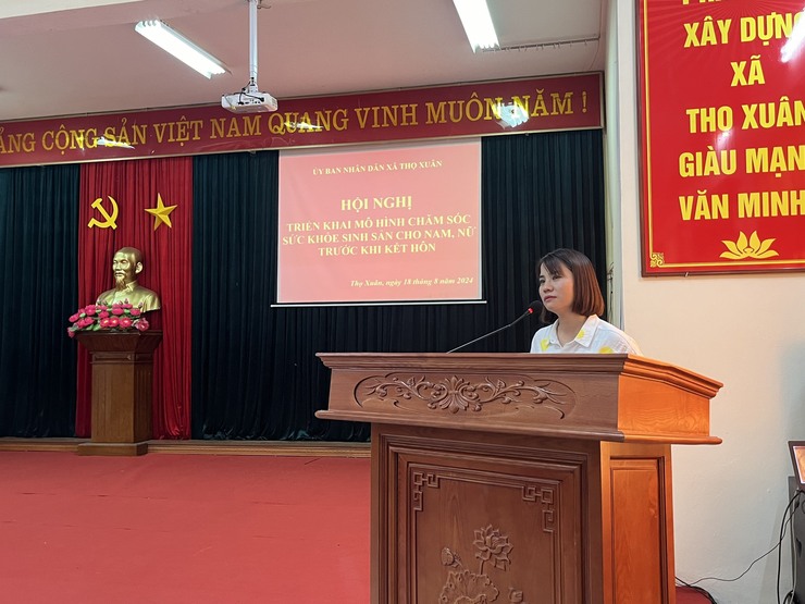 Xã Thọ Xuân triển khai mô hình về chăm sóc sức khỏe sinh sản cho nam, nữ trước khi kết hôn năm 2024- Ảnh 2.
