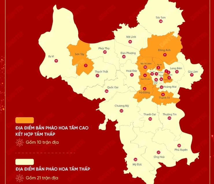 Chi tiết 30 điểm bắn pháo hoa Tết Nguyên đán 2025 tại Hà Nội- Ảnh 2.