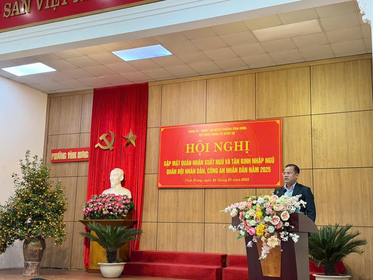 Hội đồng nghĩa vụ quân sự phường Vĩnh Hưng tổ chức gặp mặt quân nhân xuất ngũ và Tân binh nhập ngũ Nghĩa vụ quân sự, nghĩa vụ Công an năm 2025- Ảnh 5.
