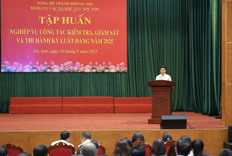 ĐẢNG UỶ XÃ SÓC SƠN VÀ ĐA PHÚC PHỐI HỢP TỔ CHỨC TẬP HUẤN CÔNG TÁC KIỂM TRA, GIÁM SÁT VÀ KỶ LUẬT ĐẢNG- Ảnh 2.