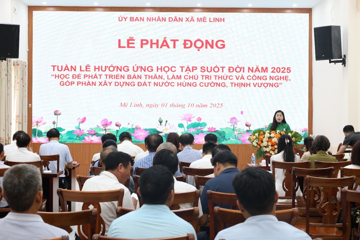 Mê Linh tổ chức Lễ phát động tuần lễ hưởng ứng học tập suốt đời năm 2025- Ảnh 1.