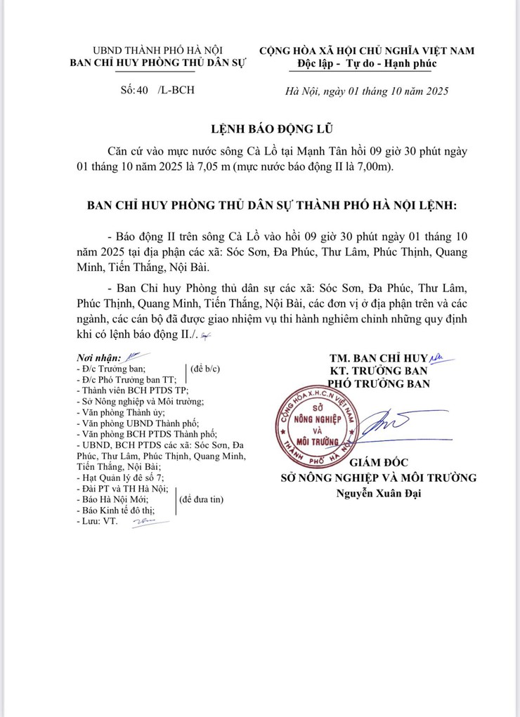 LỆNH BÁO ĐỘNG LŨ TRÊN SÔNG CÀ LỒ- Ảnh 1.