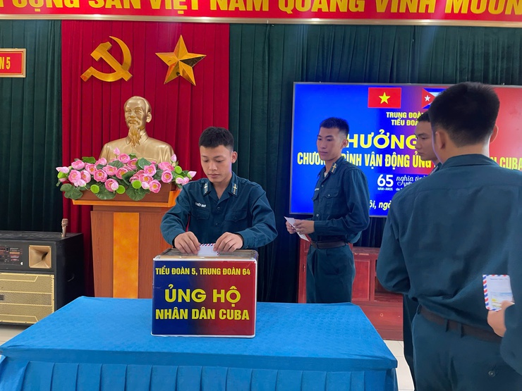 Tiểu đoàn 5 - Trung đoàn 64 hưởng ứng cuộc vận động "Chung tay ủng hộ Cuba"- Ảnh 3.