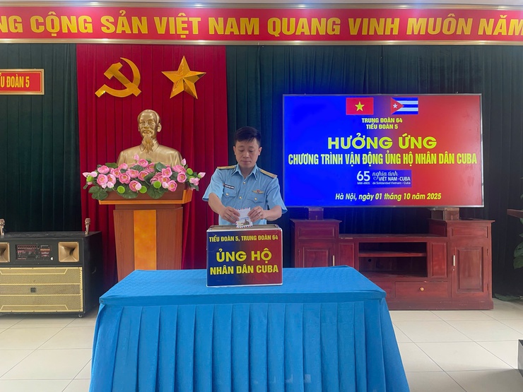 Tiểu đoàn 5 - Trung đoàn 64 hưởng ứng cuộc vận động "Chung tay ủng hộ Cuba"- Ảnh 4.