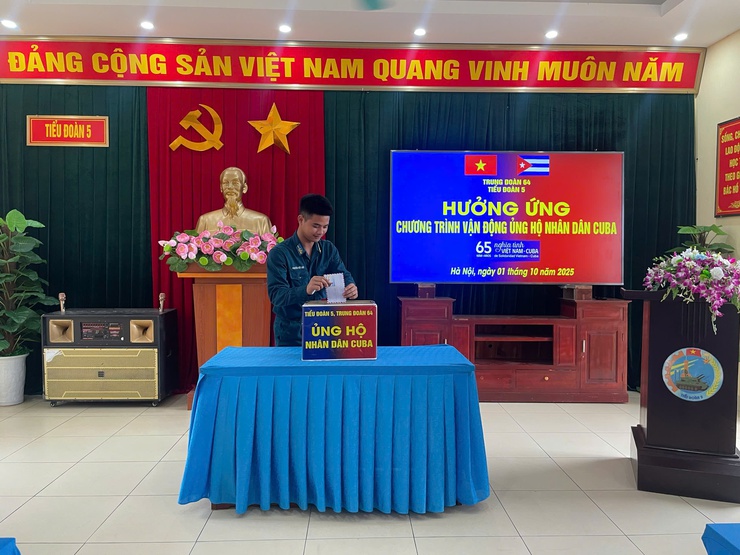 Tiểu đoàn 5 - Trung đoàn 64 hưởng ứng cuộc vận động "Chung tay ủng hộ Cuba"- Ảnh 5.