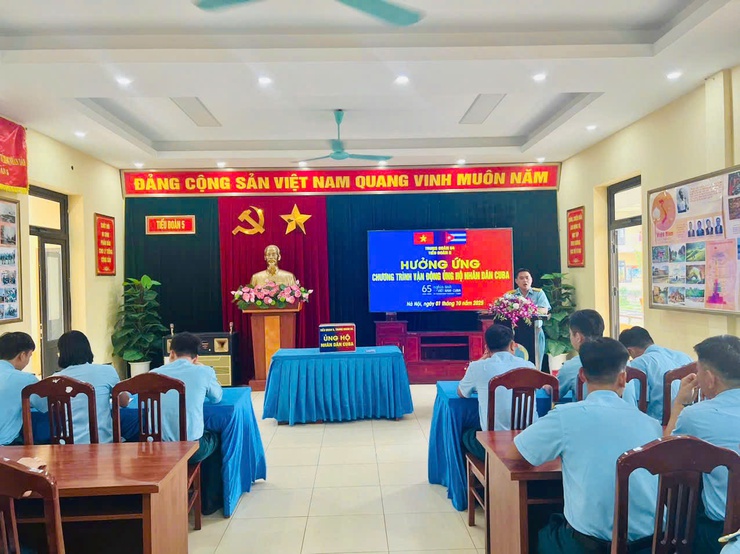 Tiểu đoàn 5 - Trung đoàn 64 hưởng ứng cuộc vận động "Chung tay ủng hộ Cuba"- Ảnh 2.