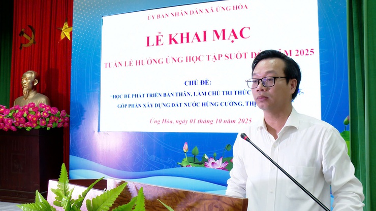 UBND xã Ứng Hoà tổ chức Lễ khai mạc Tuần lễ hưởng ứng học tập suốt đời năm 2025- Ảnh 1.