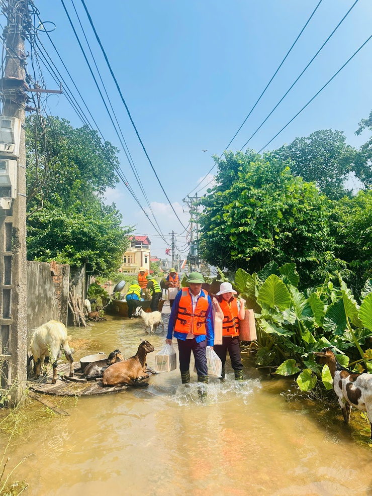 Ủy ban MTTQ xã Thư Lâm trao quà cứu trợ người dân vùng ngập lụt thôn Kim Tiên- Ảnh 3.