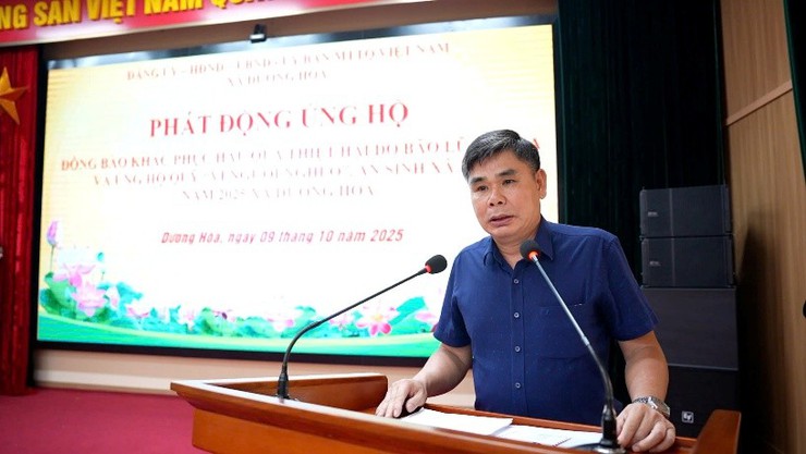 Xã Dương Hoà phát động ủng hộ đồng bào khắc phục thiệt hại do bão lũ gây ra và ủng hộ Quỹ “Vì người nghèo”, an sinh xã hội năm 2025- Ảnh 2.