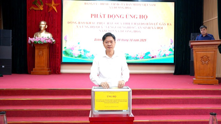 Xã Dương Hoà phát động ủng hộ đồng bào khắc phục thiệt hại do bão lũ gây ra và ủng hộ Quỹ “Vì người nghèo”, an sinh xã hội năm 2025- Ảnh 3.