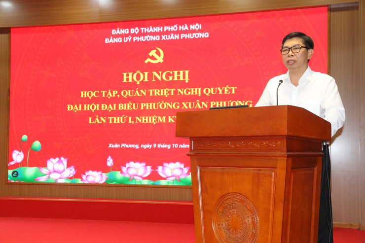 Phường Xuân Phương tổ chức Hội nghị học tập, quán triệt triển khai Nghị quyết Đại hội Đại biểu Đảng bộ phường Xuân Phương lần thứ I, nhiệm kỳ 2025 - 2030- Ảnh 3.