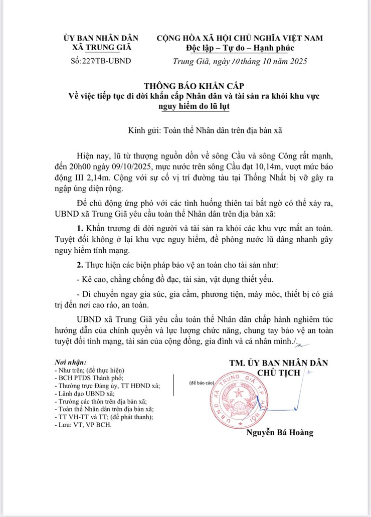 XÃ TRUNG GIÃ RA THÔNG BÁO KHẨN- Ảnh 1.