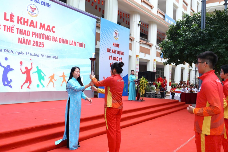 PHƯỜNG BA ĐÌNH: TỔ CHỨC THÀNH CÔNG KHAI MẠC ĐẠI HỘI THỂ DỤC THỂ THAO LẦN THỨ I NĂM 2025- Ảnh 2.