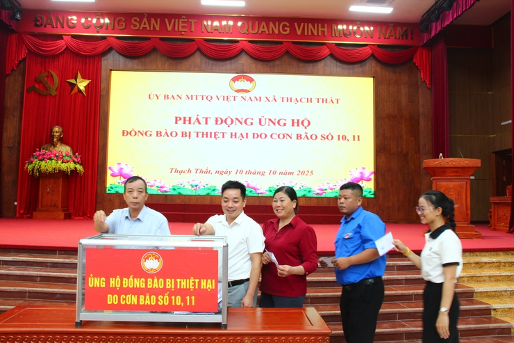 ỦY BAN MTTQ XÃ TỔ CHỨC TỔNG KẾT CÔNG TÁC ĐẠI HỘI MTTQ VÀ CÁC TỔ CHỨC CHÍNH TRỊ - XÃ HỘI; PHÁT ĐỘNG ỦNG HỘ ĐỒNG BÀO BỊ ẢNH HƯỞNG BÃO SỐ 10, 11- Ảnh 14.