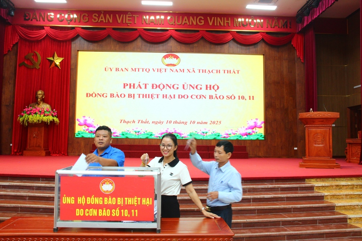 ỦY BAN MTTQ XÃ TỔ CHỨC TỔNG KẾT CÔNG TÁC ĐẠI HỘI MTTQ VÀ CÁC TỔ CHỨC CHÍNH TRỊ - XÃ HỘI; PHÁT ĐỘNG ỦNG HỘ ĐỒNG BÀO BỊ ẢNH HƯỞNG BÃO SỐ 10, 11- Ảnh 15.