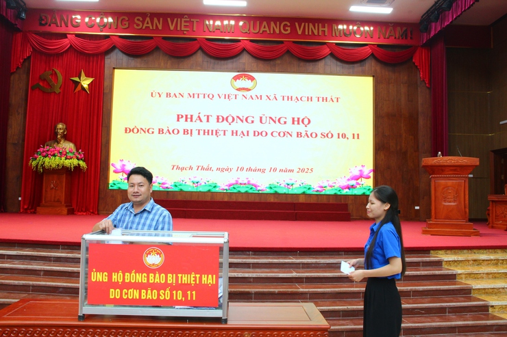 ỦY BAN MTTQ XÃ TỔ CHỨC TỔNG KẾT CÔNG TÁC ĐẠI HỘI MTTQ VÀ CÁC TỔ CHỨC CHÍNH TRỊ - XÃ HỘI; PHÁT ĐỘNG ỦNG HỘ ĐỒNG BÀO BỊ ẢNH HƯỞNG BÃO SỐ 10, 11- Ảnh 16.