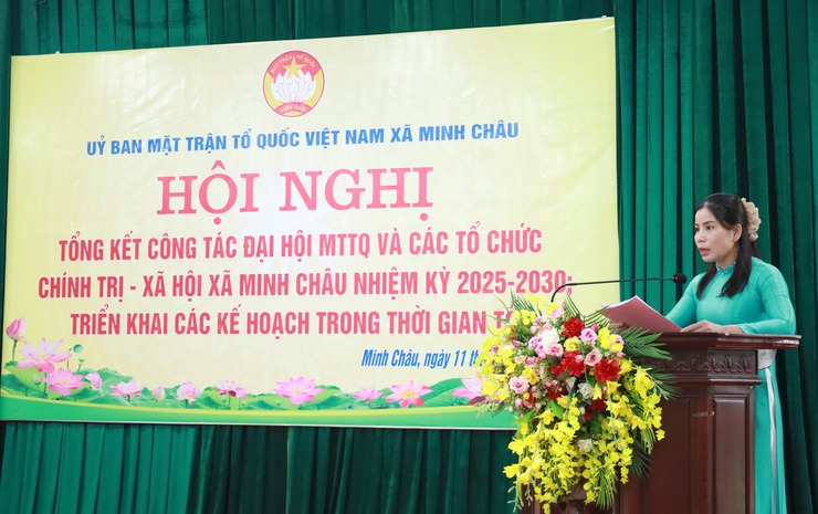Ủy ban MTTQ Việt Nam xã Minh Châu tổng kết công tác Đại hội lần thứ I, nhiệm kỳ 2025 – 2030.- Ảnh 2.