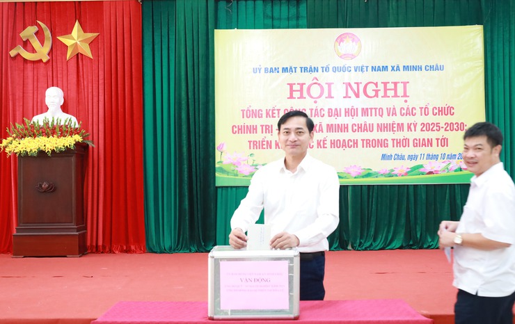 Ủy ban MTTQ Việt Nam xã Minh Châu tổng kết công tác Đại hội lần thứ I, nhiệm kỳ 2025 – 2030.- Ảnh 3.