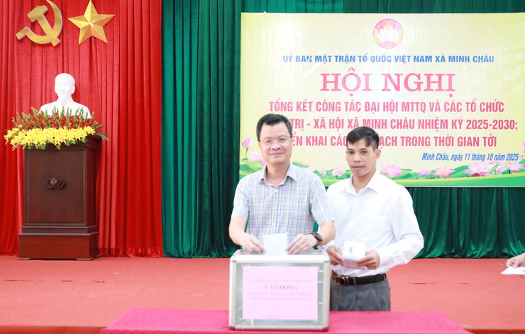 Ủy ban MTTQ Việt Nam xã Minh Châu tổng kết công tác Đại hội lần thứ I, nhiệm kỳ 2025 – 2030.- Ảnh 4.