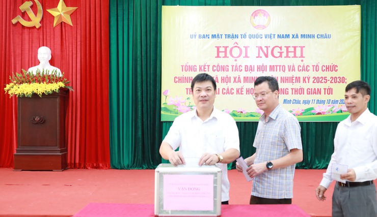Ủy ban MTTQ Việt Nam xã Minh Châu tổng kết công tác Đại hội lần thứ I, nhiệm kỳ 2025 – 2030.- Ảnh 5.